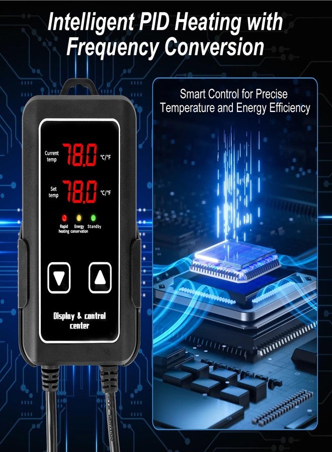 سخان حوض السمك: سخان حوض سمك بقوة 300 واط، تحكم خارجي في درجة الحرارة، نظام ذكي لإيقاف تشغيل الماء تلقائيًا، سخان غاطس لأحواض السمك من 20 إلى 75 جالونًا، مناسب للمياه العذبة والمالحة - Image 4